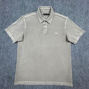 Z Zegna Polo Shirt Mens Large Taupe Grey Garment Dyed Cotton Pique 6VX309 ZZ0710